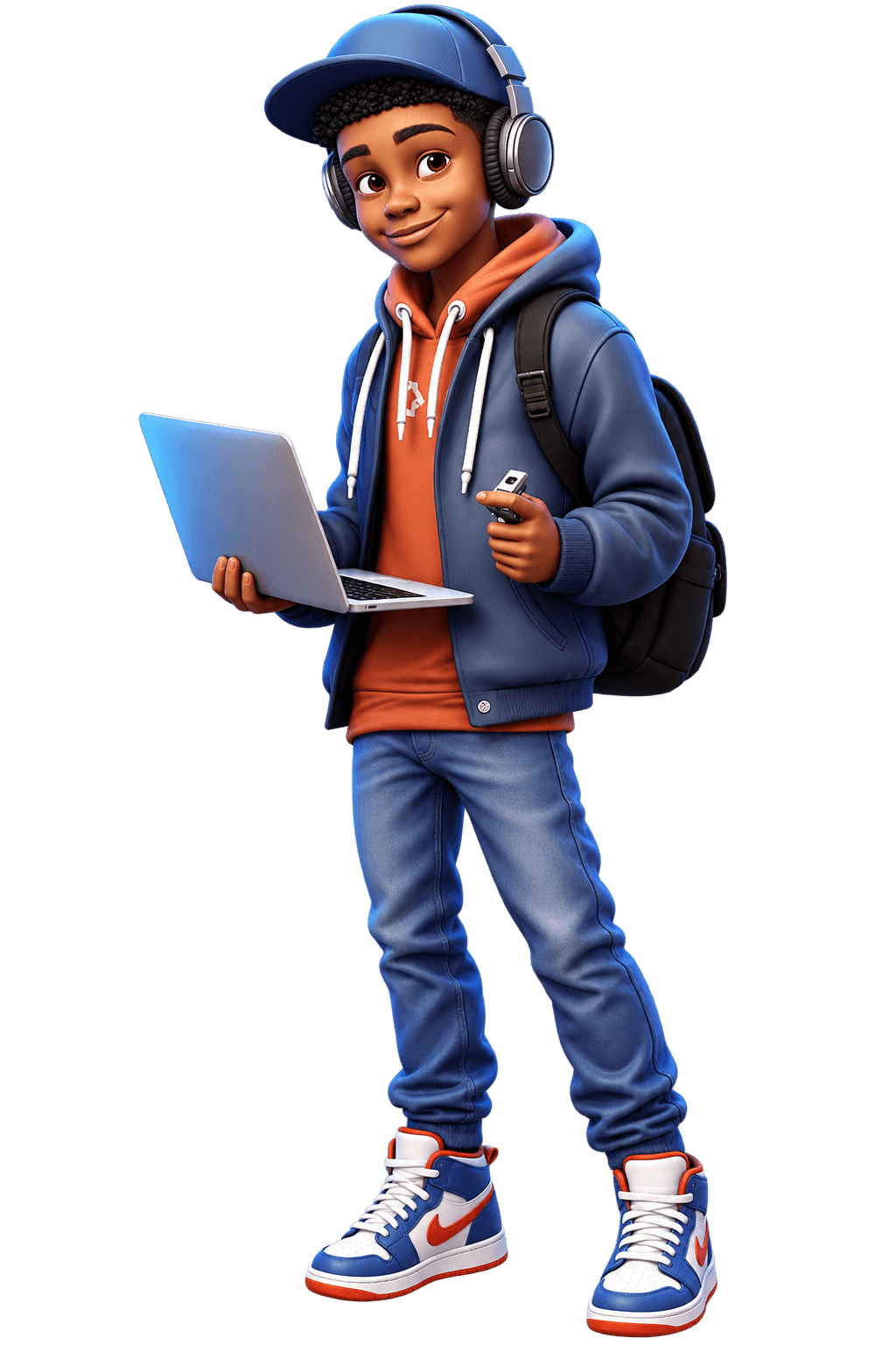 Creative digital artist holding a laptop
